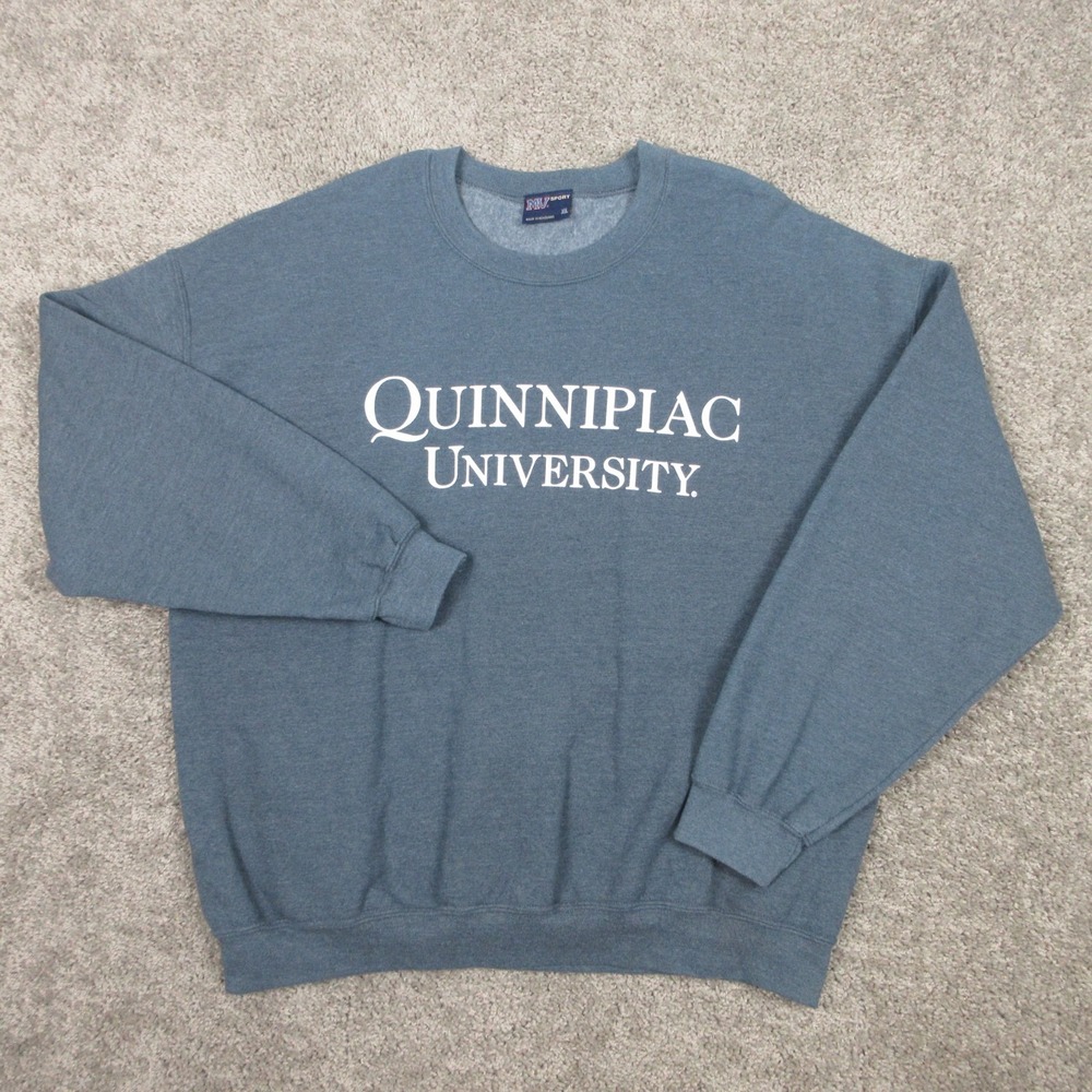 Quinnipiac Bobcats Sweater Mens XL Blue Crewneck‎ Sweatshirt University MV Sport